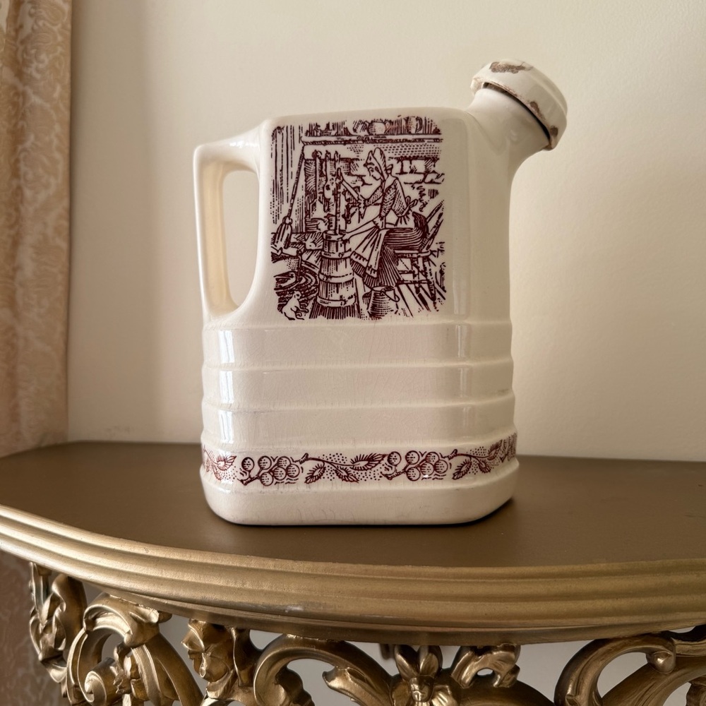 Antique‎ Cream Ceramic Jug with original Cork